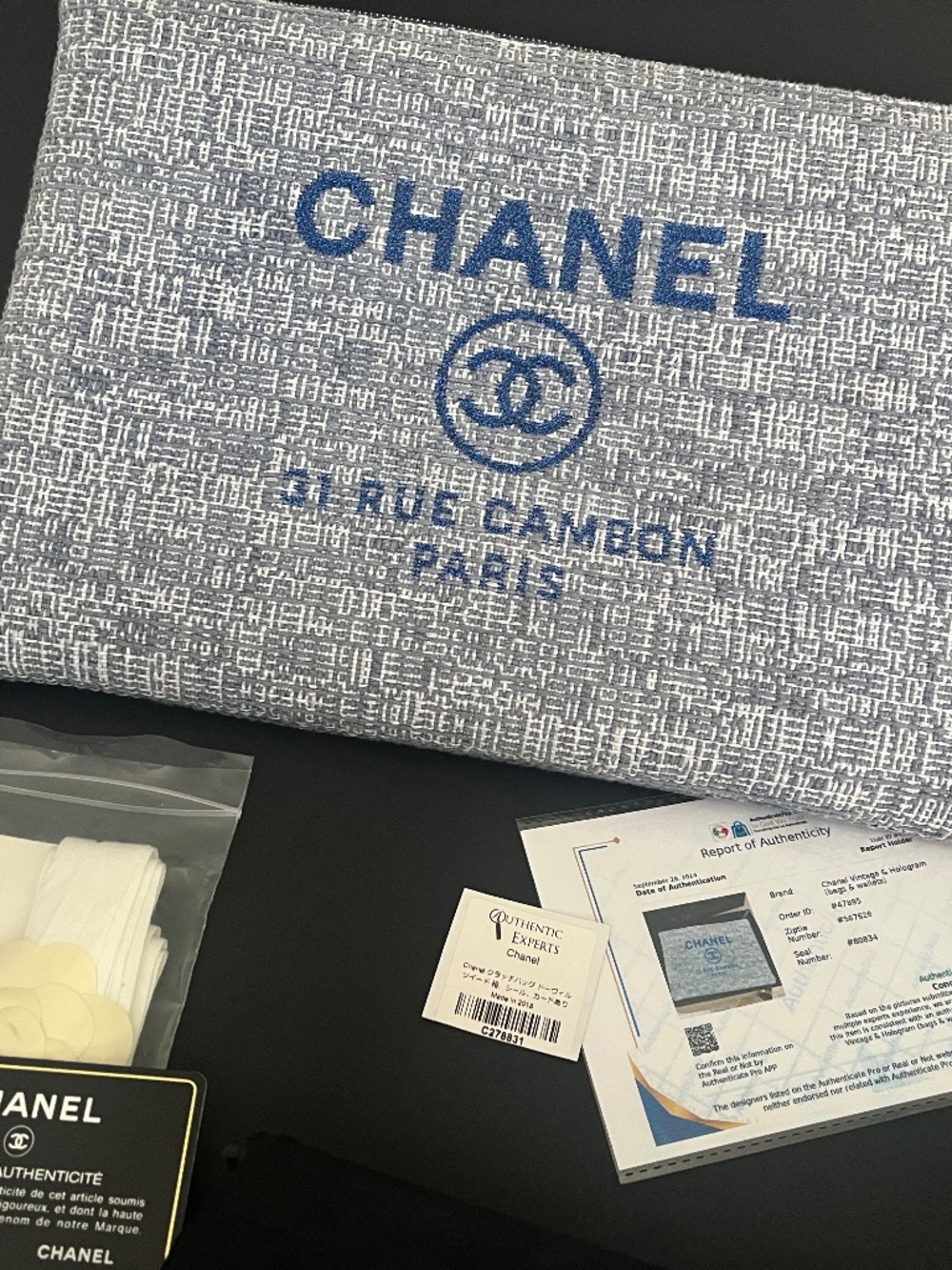 Chanel Light Blue 12" Continental clutch